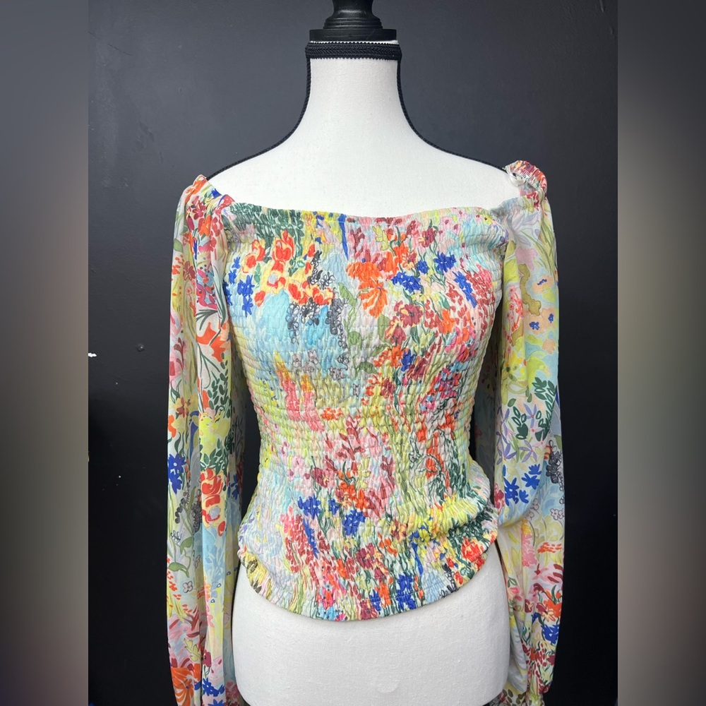 Anthropologie Multicolor Floral Blouse